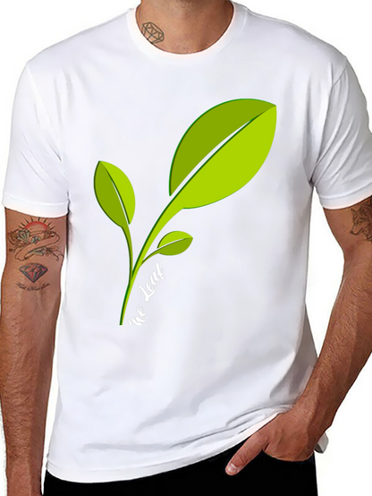 Eco-Friendly Leaf Graphic Black T-Shirt