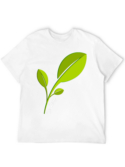 Eco-Friendly Leaf Graphic Black T-Shirt