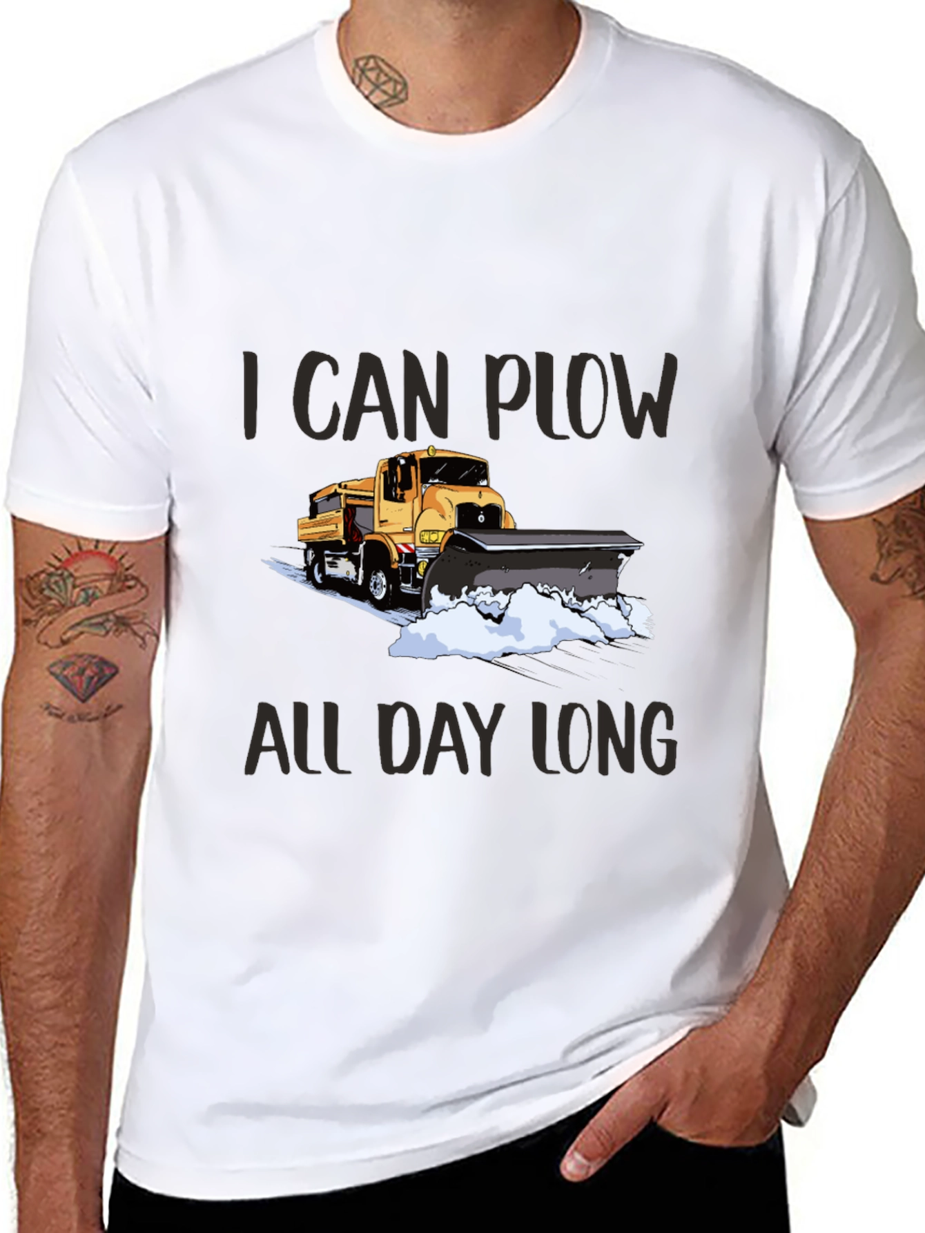 I Can Plow All Day Long Black T-Shirt