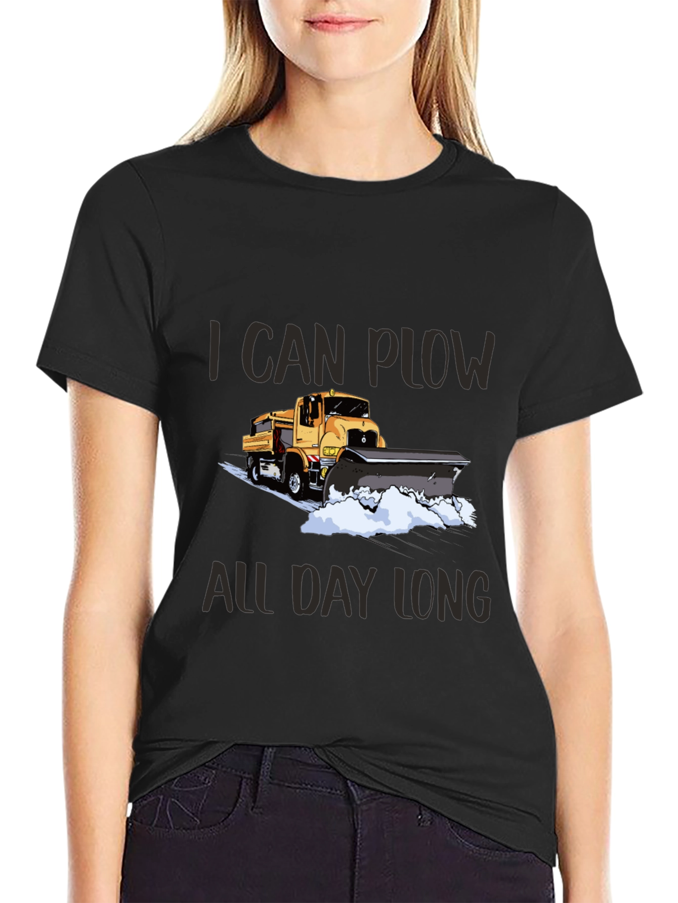 I Can Plow All Day Long Black T-Shirt