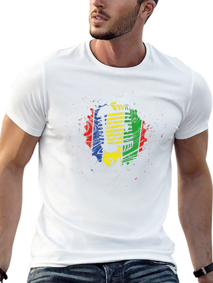 Retro Microphone Graphic Tee - Black Cotton Blend