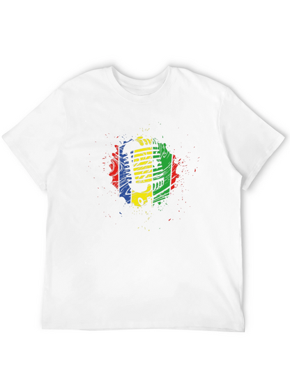 Retro Microphone Graphic Tee - Black Cotton Blend