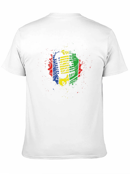 Retro Microphone Graphic Tee - Black Cotton Blend