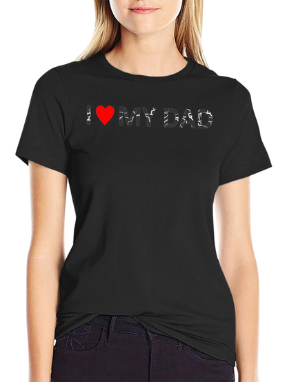 I Heart My Dad Black Graphic Tee