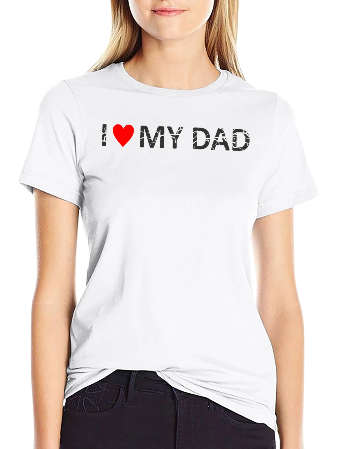 I Heart My Dad Black Graphic Tee