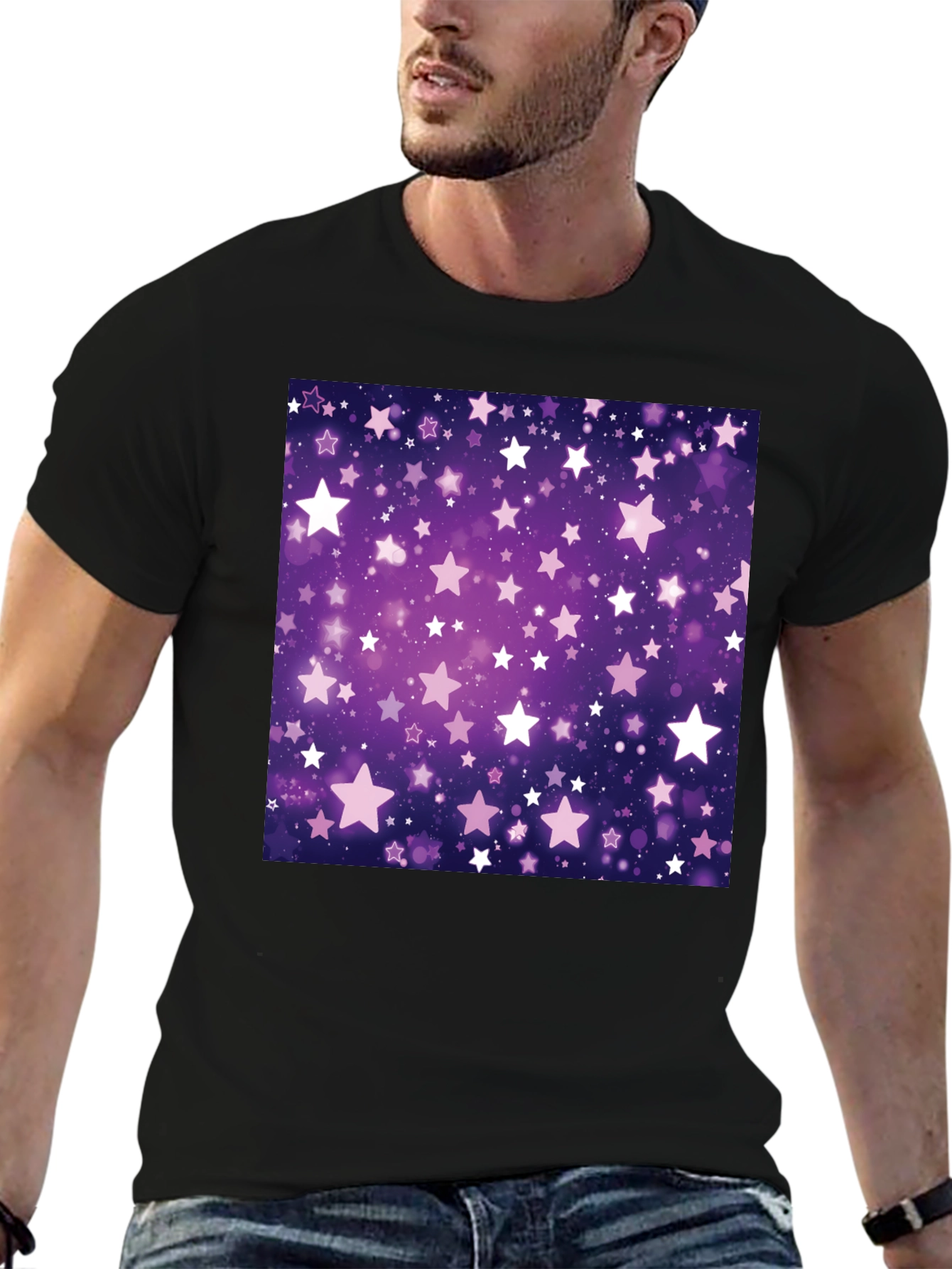 Starry Night T-Shirt - Cosmic Purple Graphic Tee