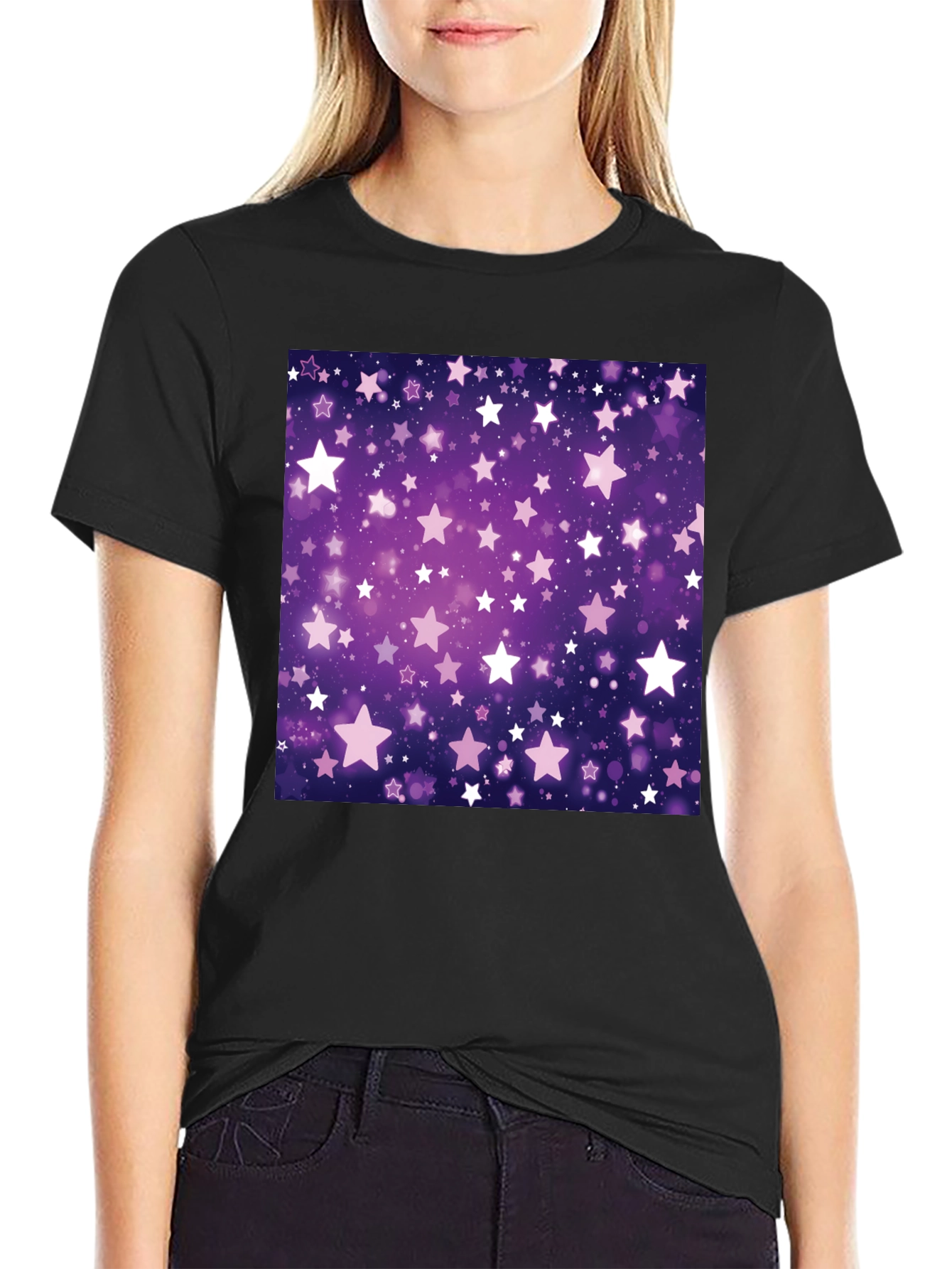 Starry Night T-Shirt - Cosmic Purple Graphic Tee