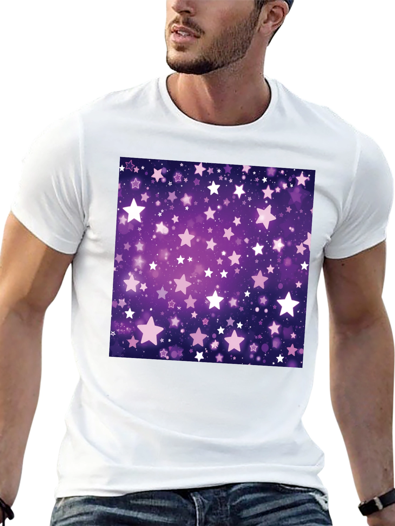 Starry Night T-Shirt - Cosmic Purple Graphic Tee