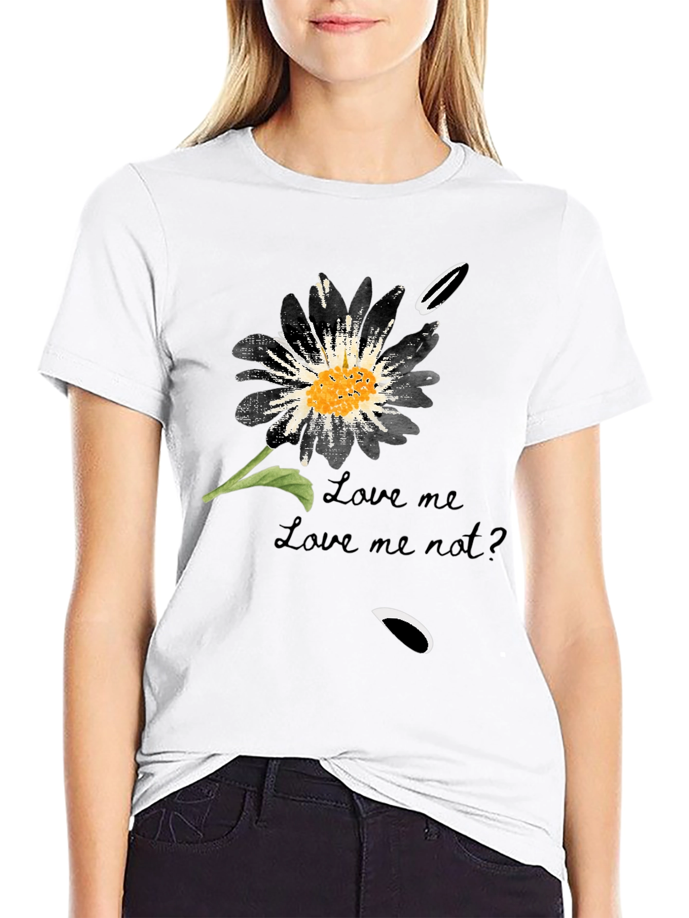 Love Me Not Flower Graphic T-Shirt