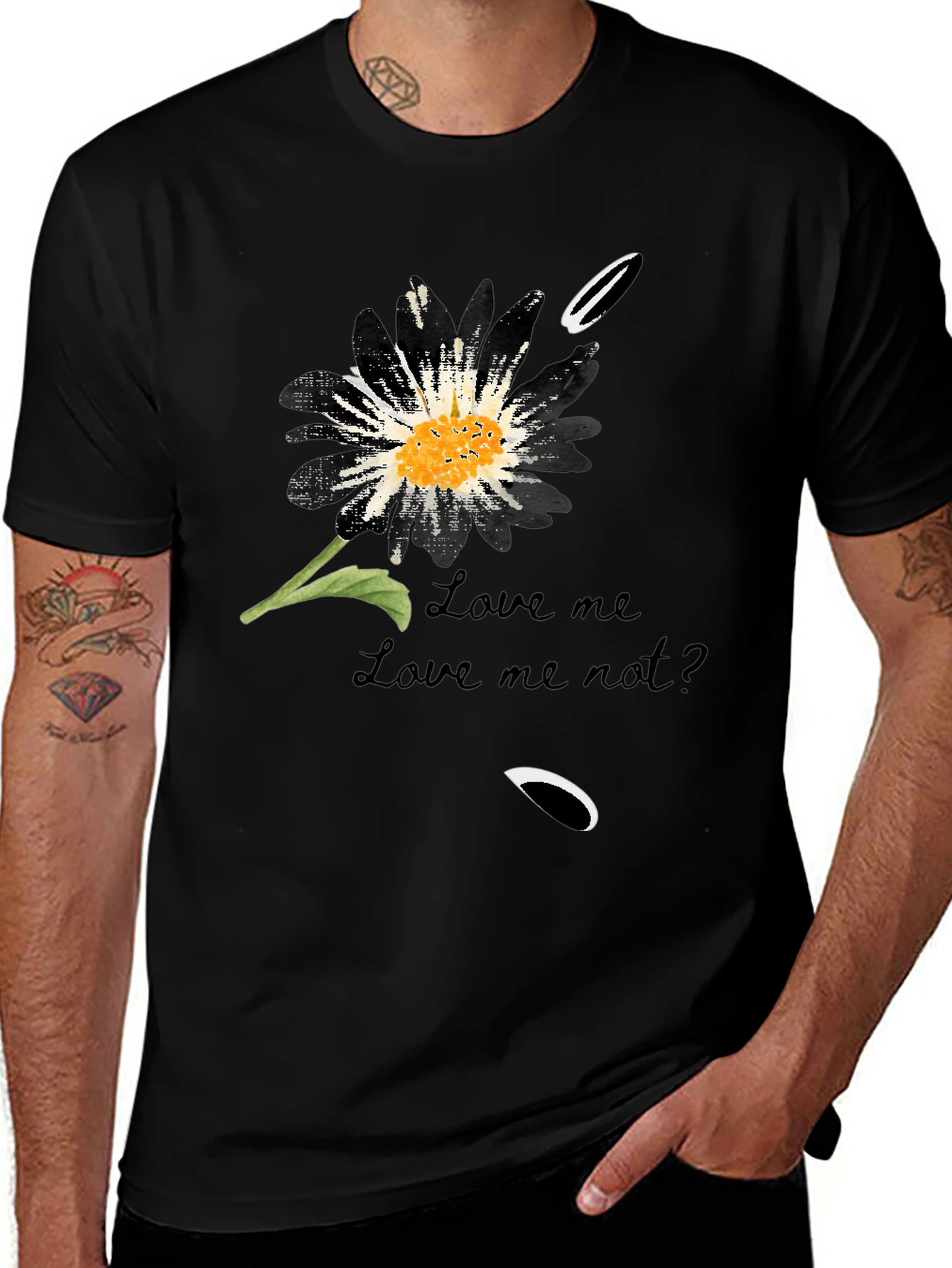 Love Me Not Flower Graphic T-Shirt