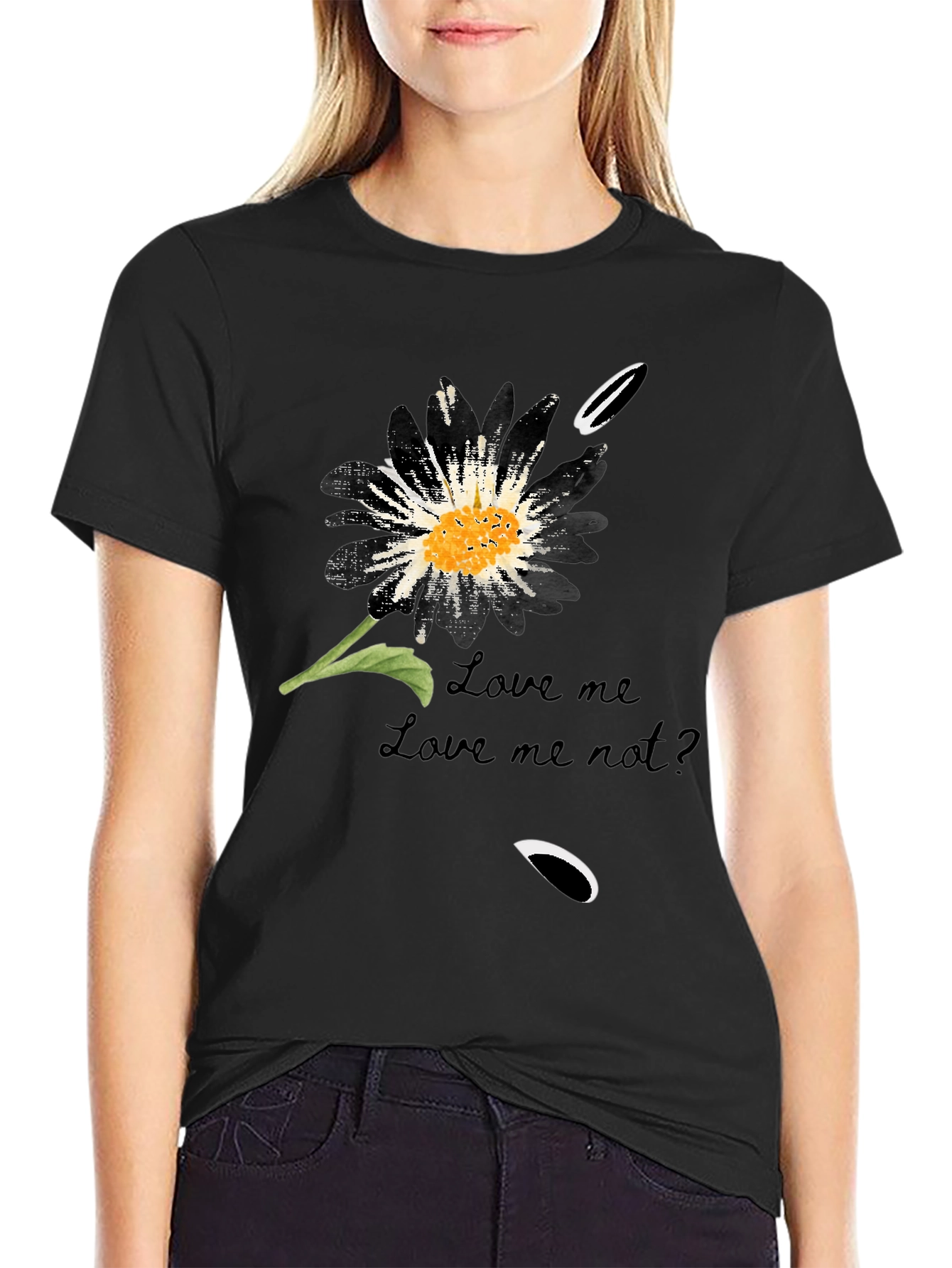 Love Me Not Flower Graphic T-Shirt