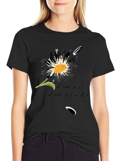 Love Me Not Flower Graphic T-Shirt