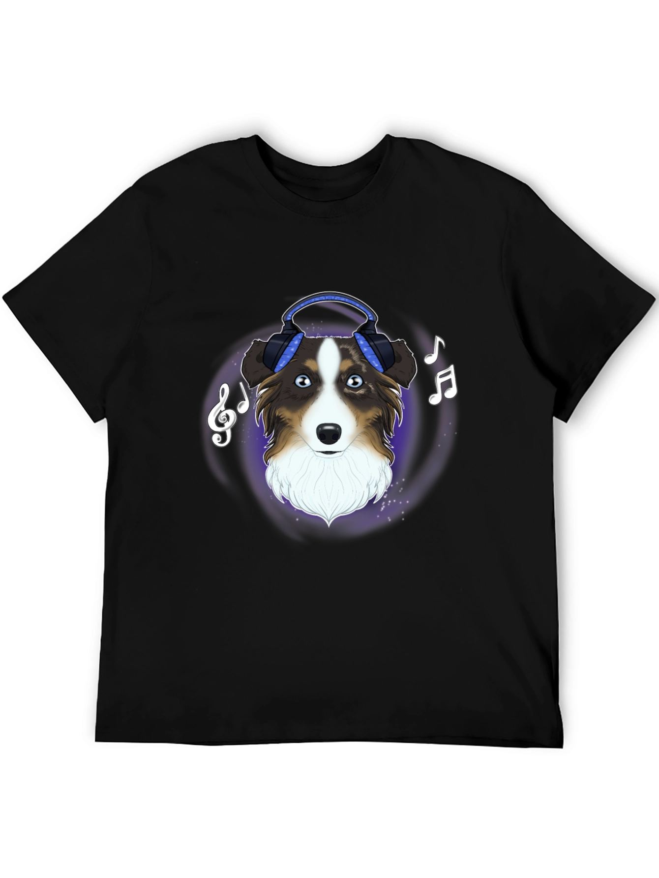Dog with Headphones Graphic Tee - Music Lover Shirt
