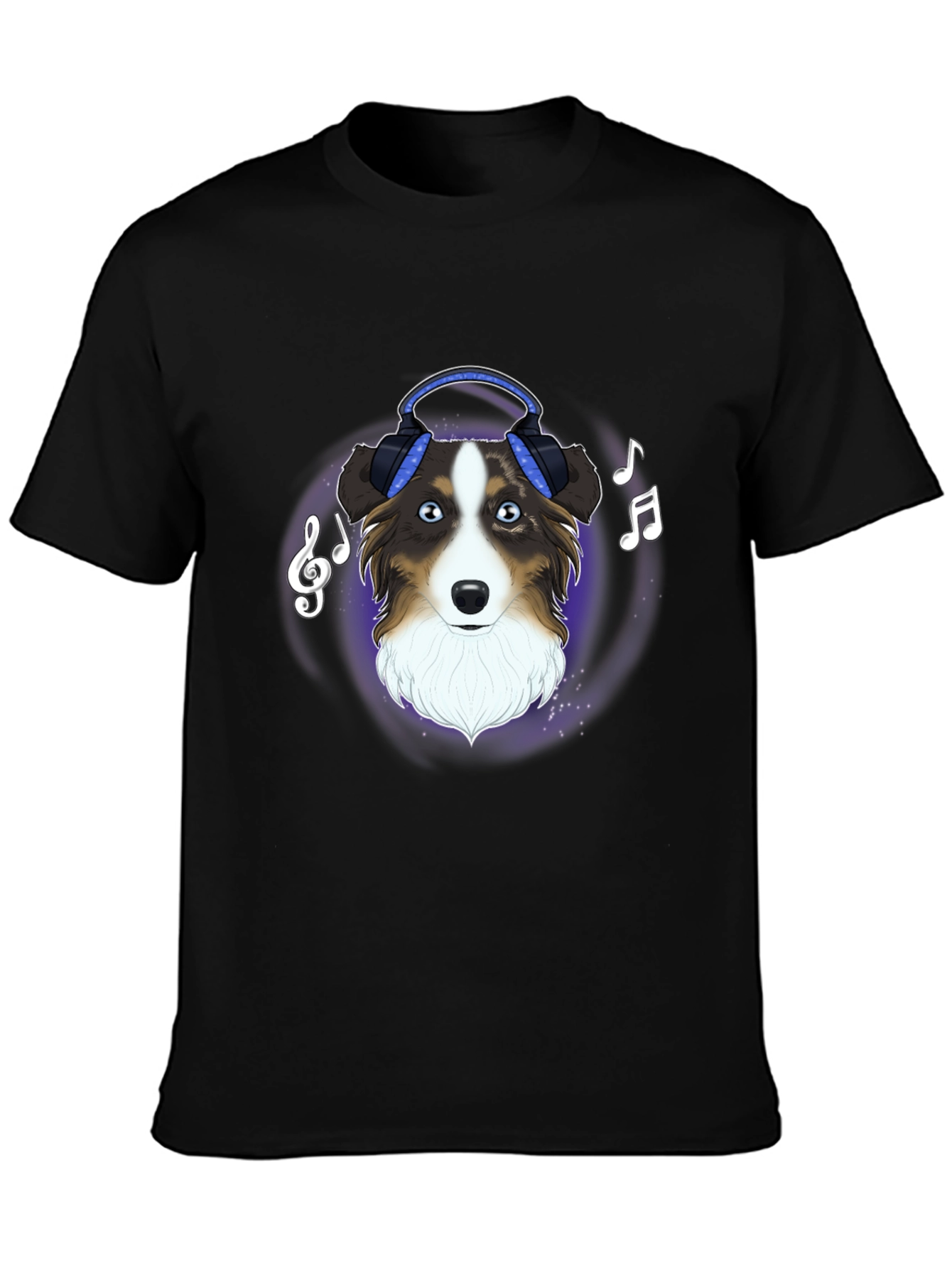 Dog with Headphones Graphic Tee - Music Lover Shirt