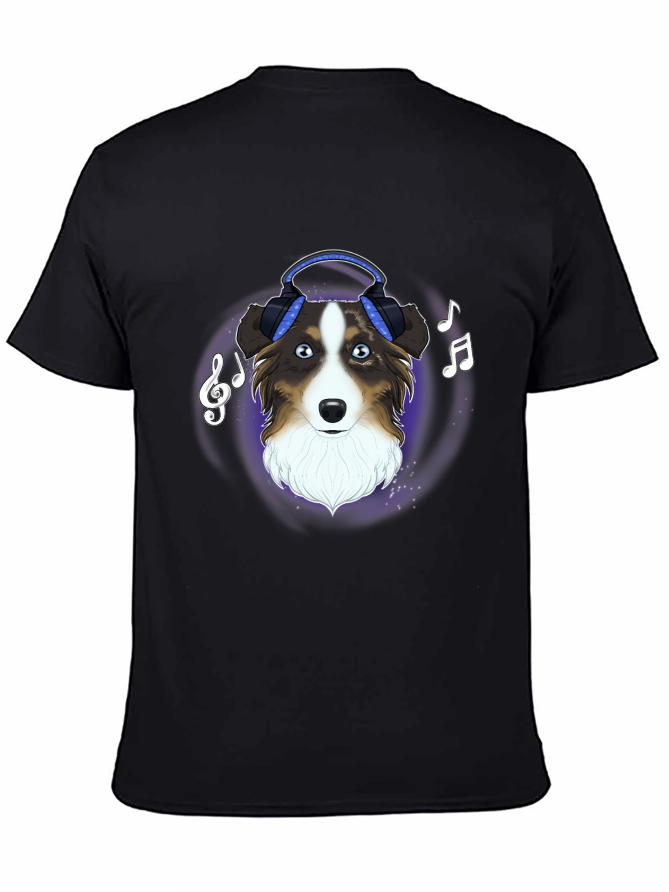 Dog with Headphones Graphic Tee - Music Lover Shirt