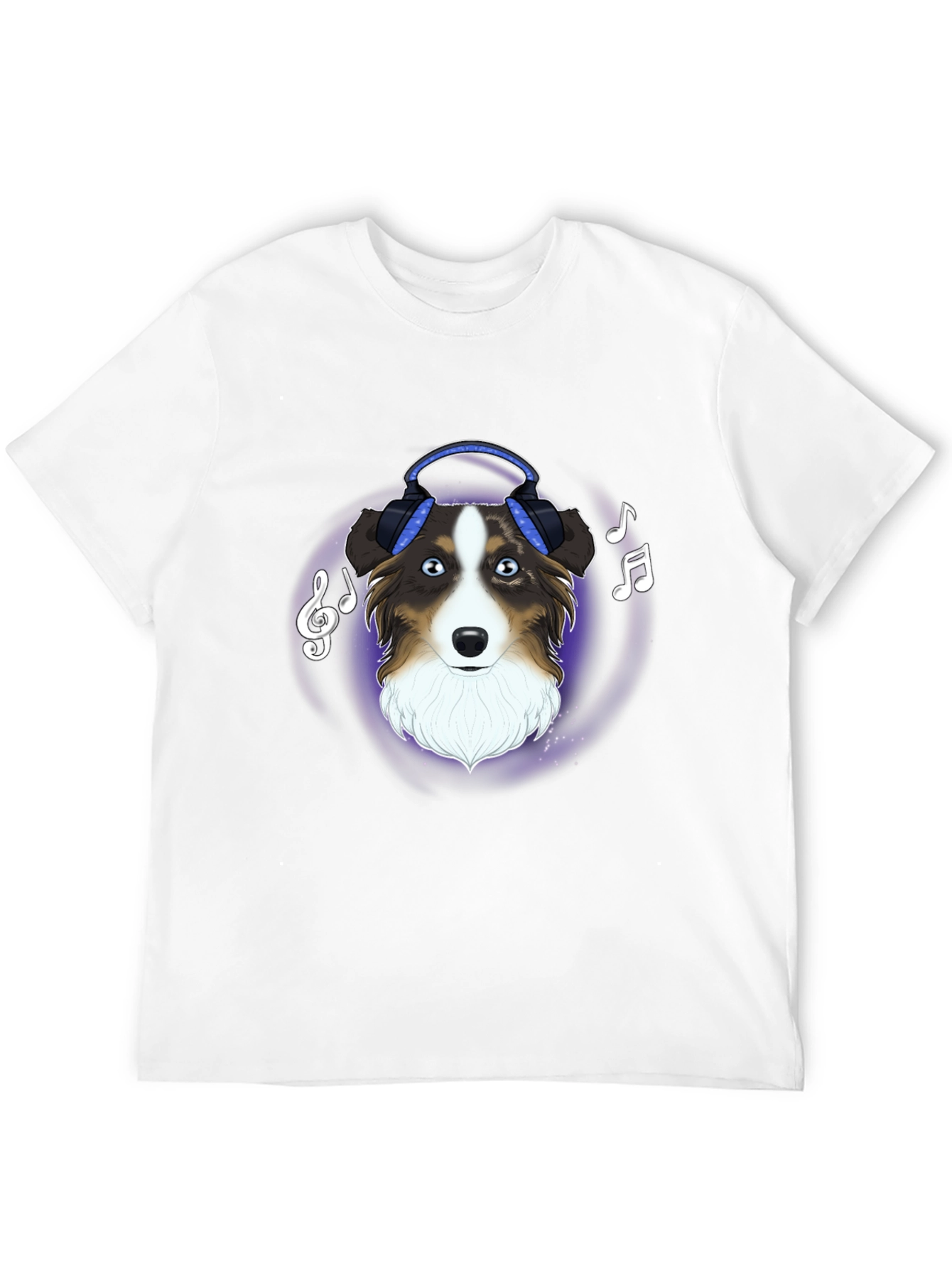 Dog with Headphones Graphic Tee - Music Lover Shirt