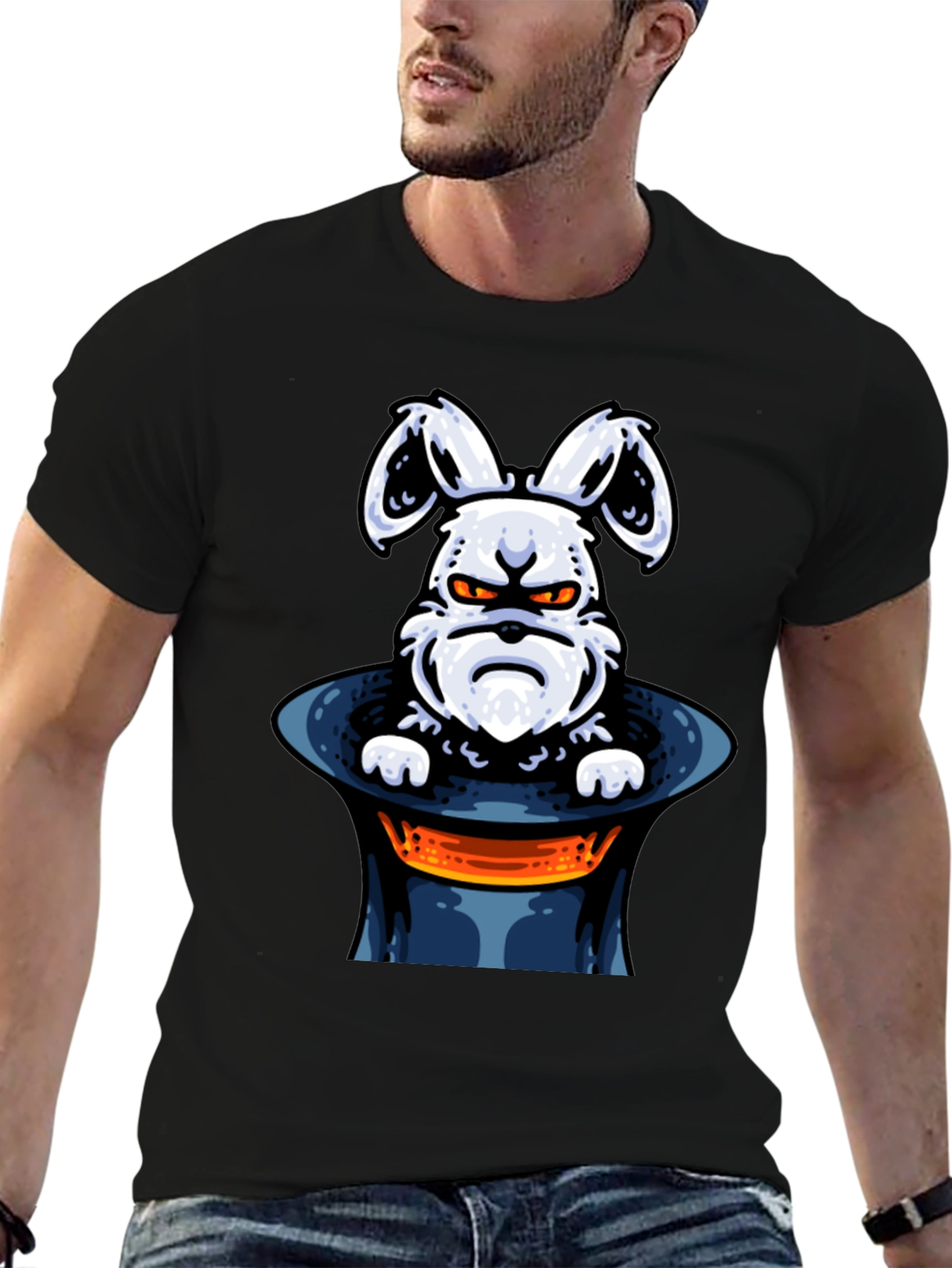 Grumpy Bunny in Hat Graphic Tee