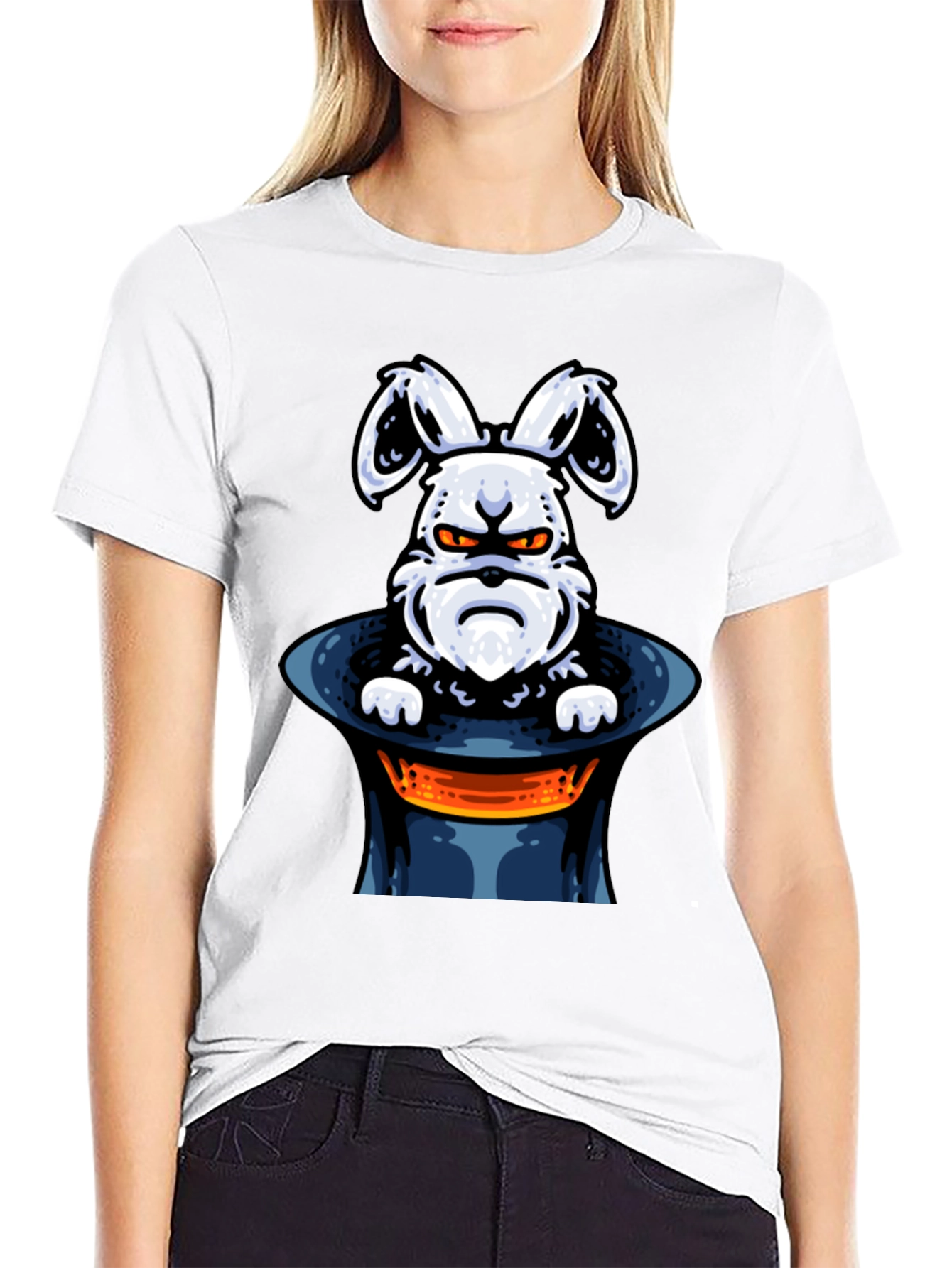 Grumpy Bunny in Hat Graphic Tee