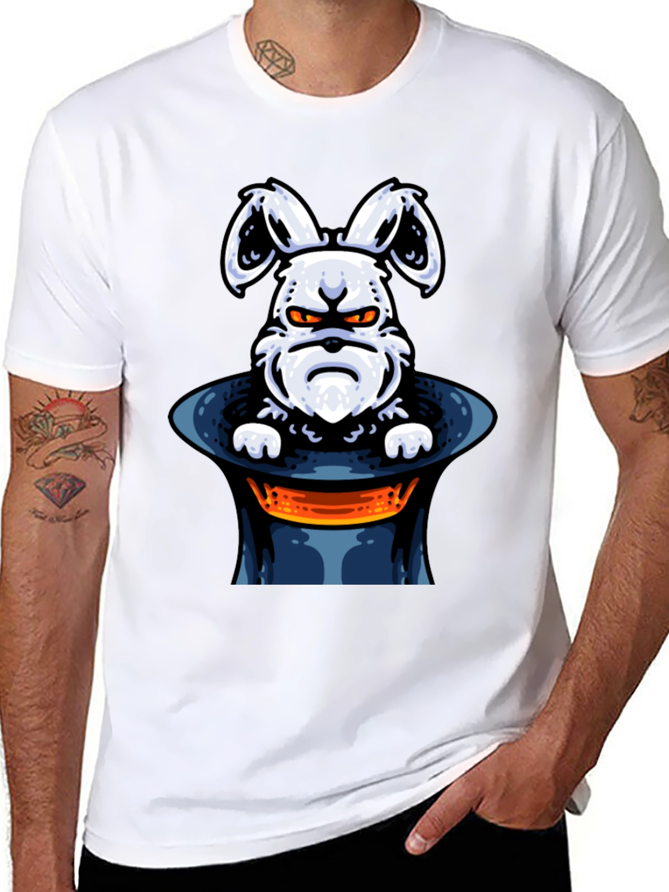 Grumpy Bunny in Hat Graphic Tee