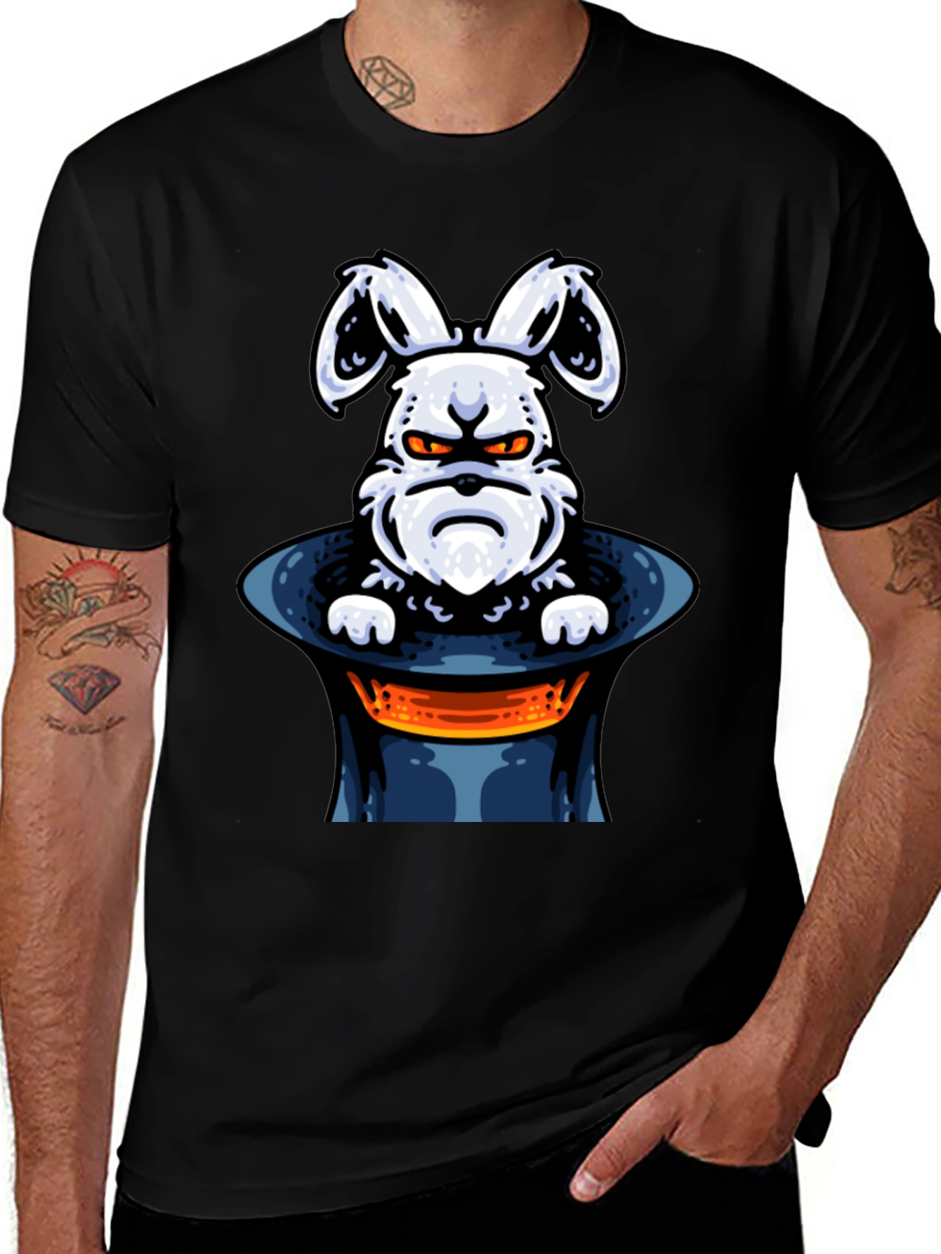 Grumpy Bunny in Hat Graphic Tee