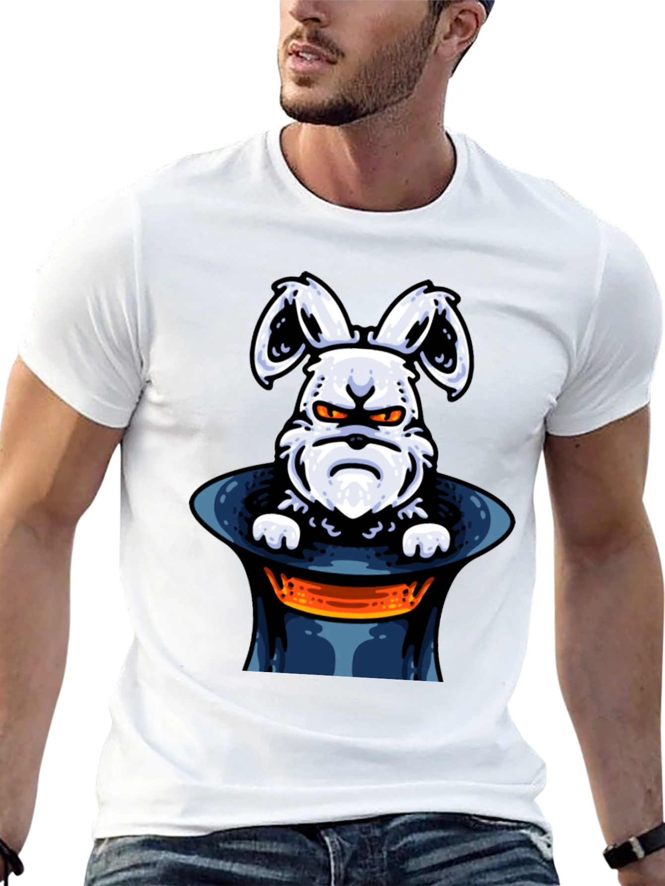 Grumpy Bunny in Hat Graphic Tee