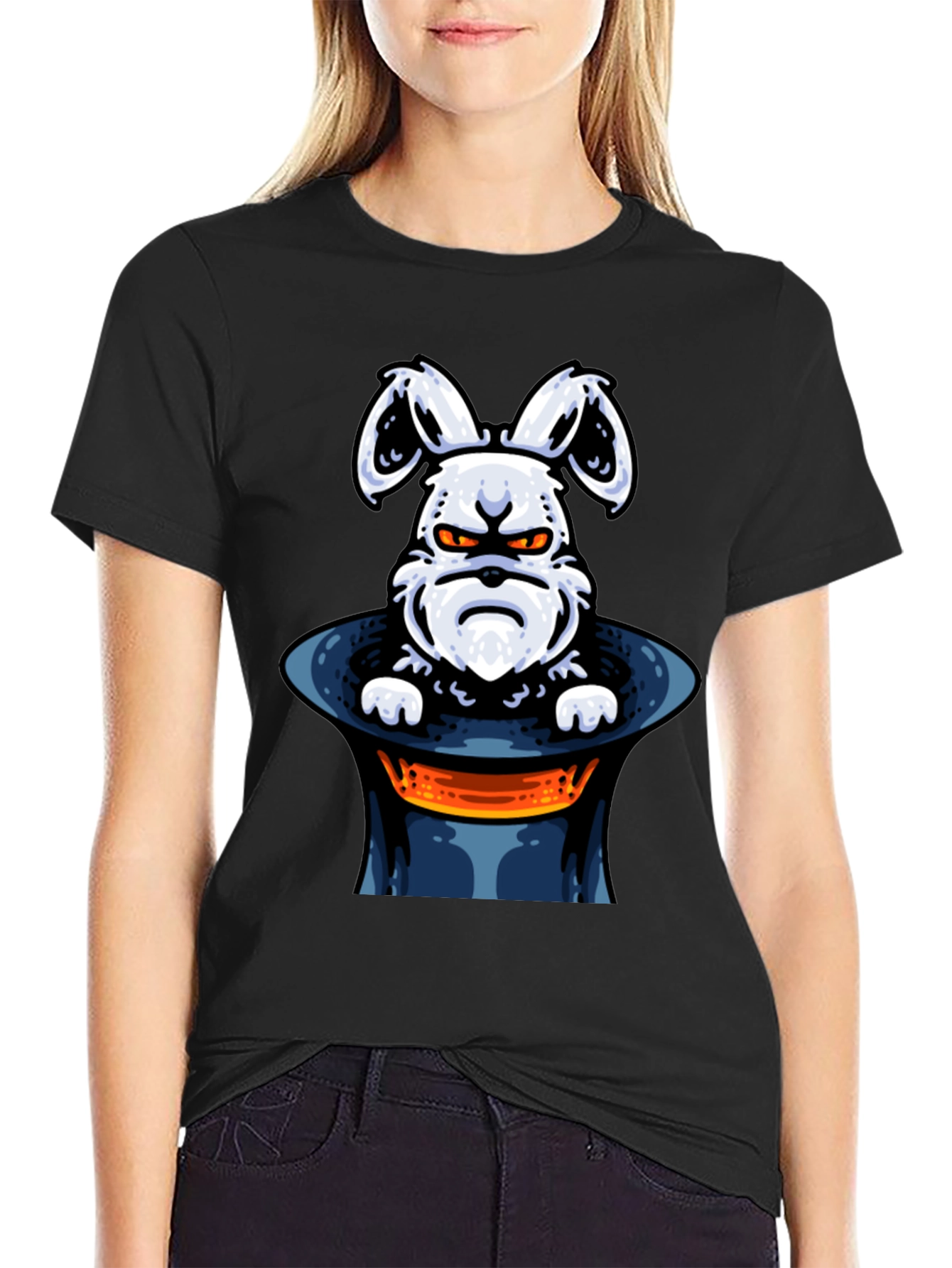 Grumpy Bunny in Hat Graphic Tee