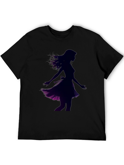 Woman Silhouette Graphic Black T-Shirt