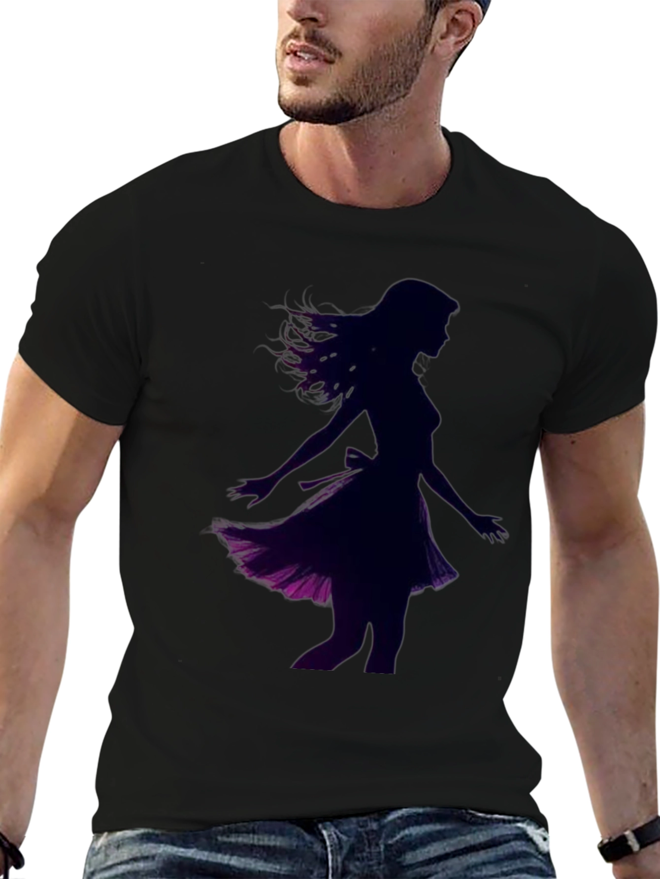 Woman Silhouette Graphic Black T-Shirt