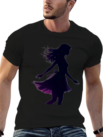 Woman Silhouette Graphic Black T-Shirt