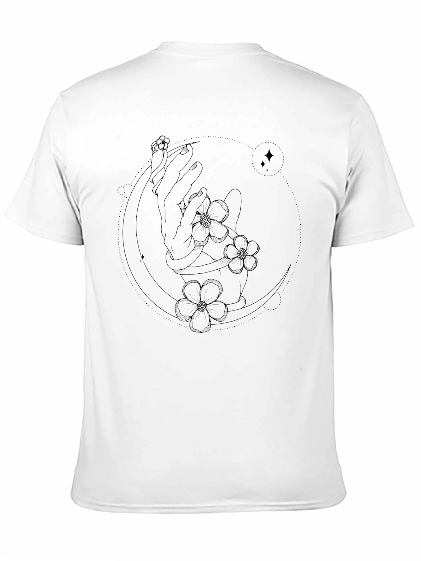 Mystic Moon Floral Hand Graphic Tee