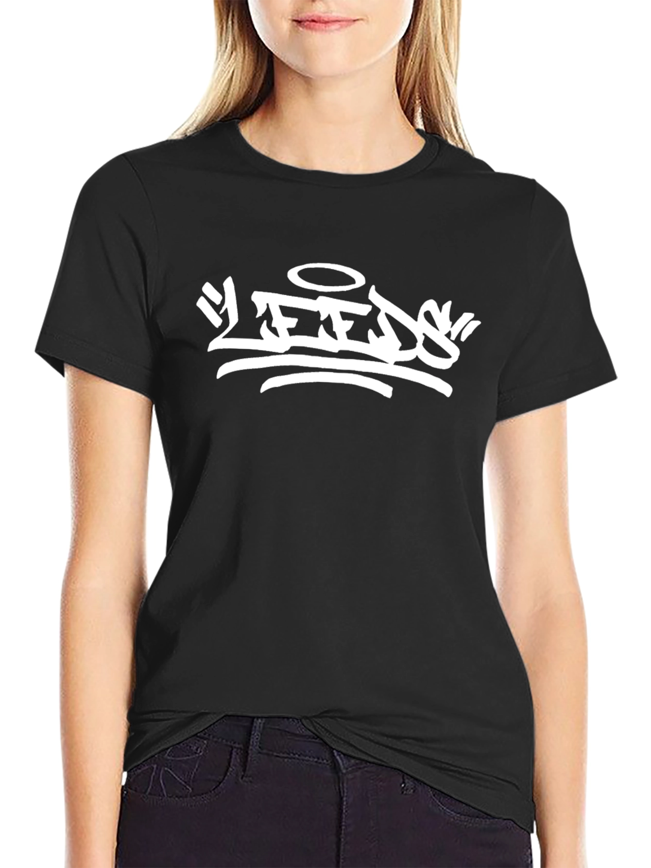 Leeds Graphic Print Black T-Shirt