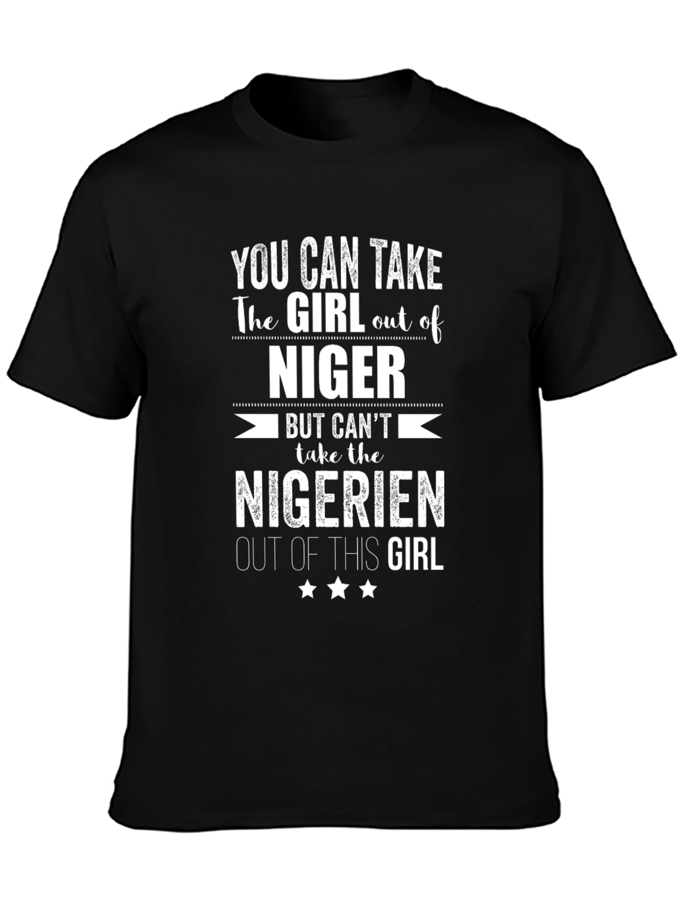 Nigerien Girl T-Shirt - Black Cotton Novelty Tee