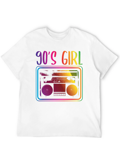 90s Girl Rainbow Boombox Graphic Tee