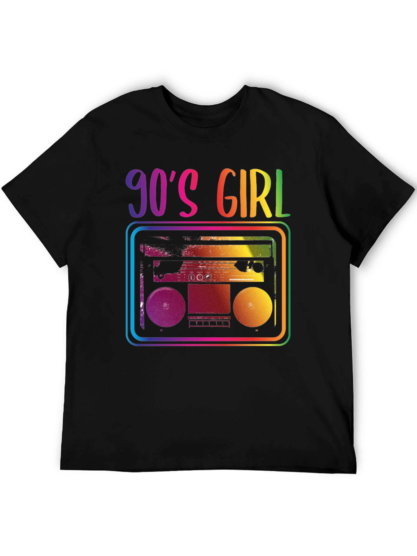 90s Girl Rainbow Boombox Graphic Tee