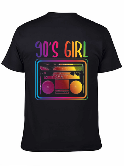 90s Girl Rainbow Boombox Graphic Tee