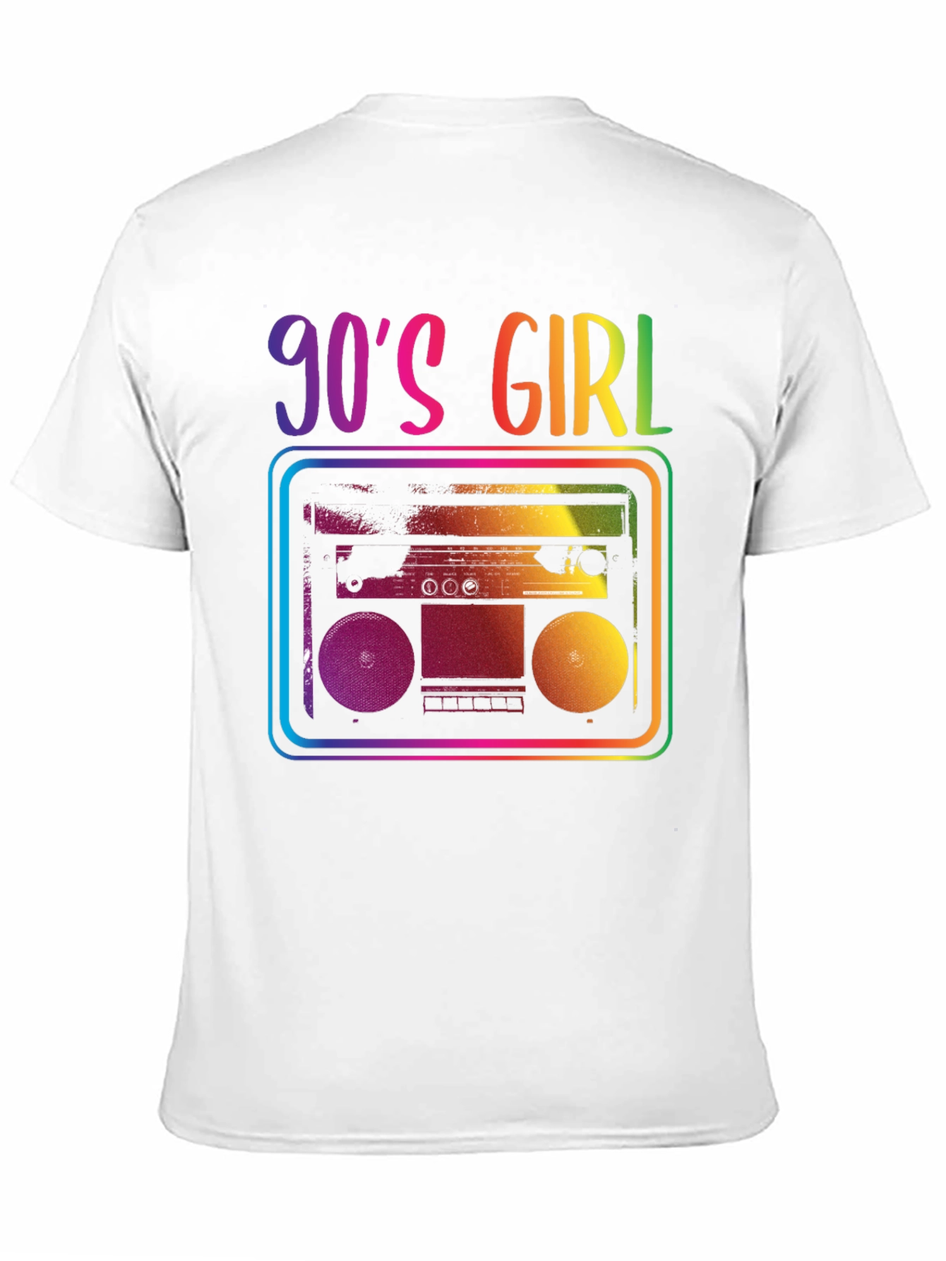 90s Girl Rainbow Boombox Graphic Tee