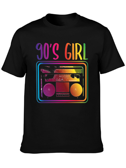 90s Girl Rainbow Boombox Graphic Tee