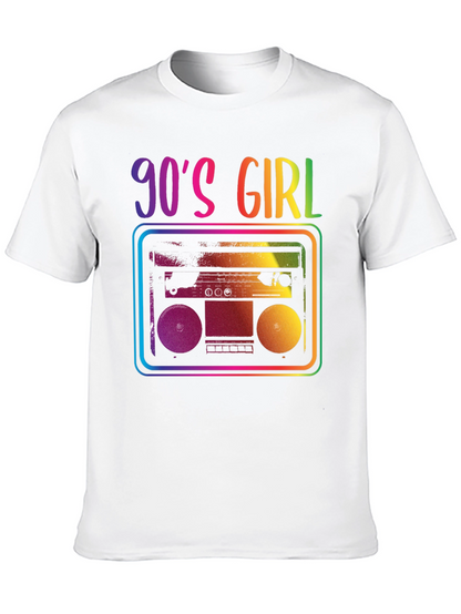 90s Girl Rainbow Boombox Graphic Tee