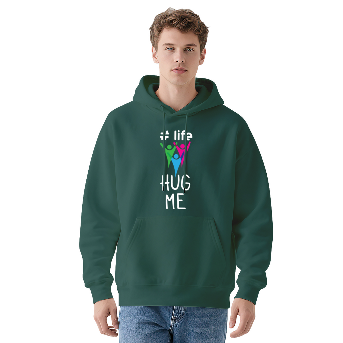 Colorful Life Hug Me Abstract Hoodie