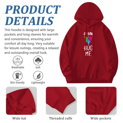 Colorful Life Hug Me Abstract Hoodie