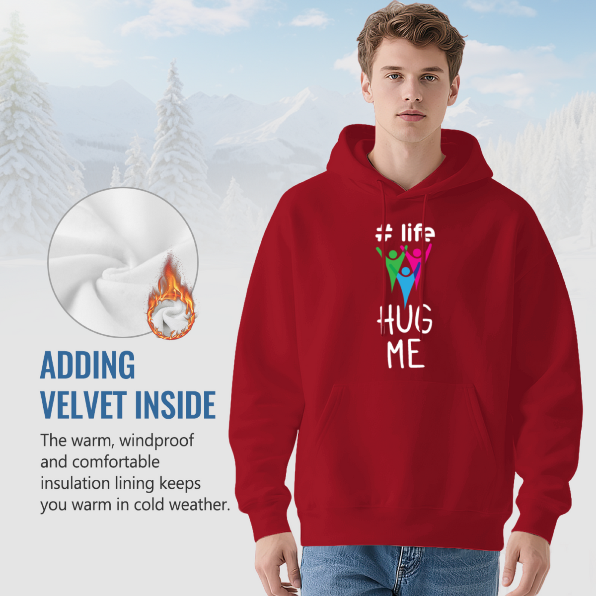 Colorful Life Hug Me Abstract Hoodie