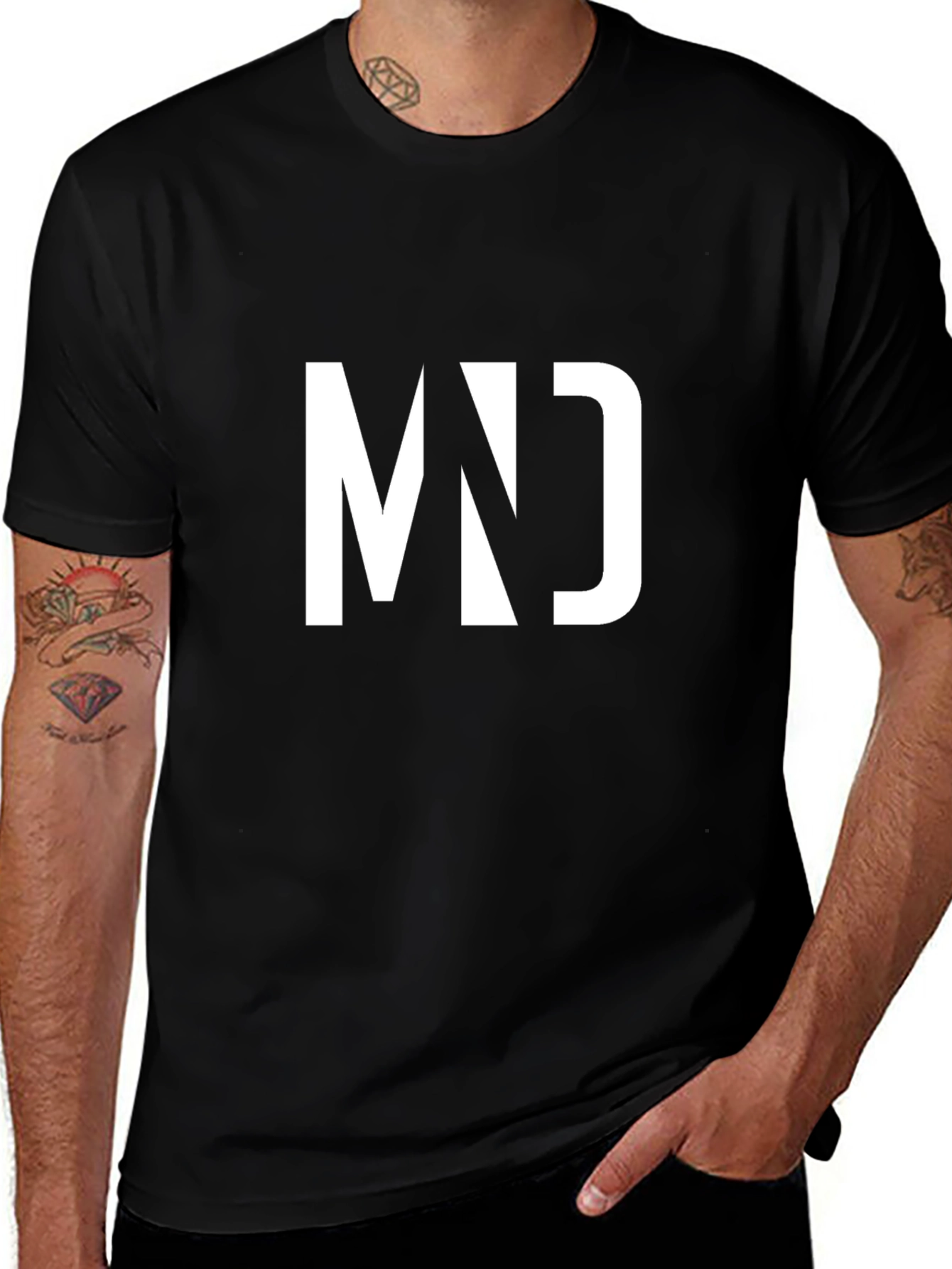 Modern MD Graphic Black T-Shirt for Men