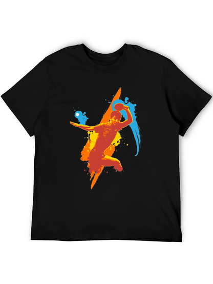 Dynamic Ping Pong Player Graphic T-Shirt