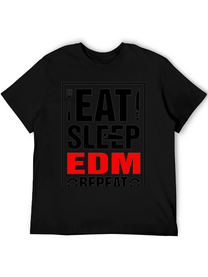 Eat Sleep EDM Repeat Black Graphic Tee