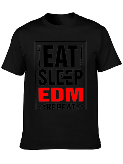 Eat Sleep EDM Repeat Black Graphic Tee