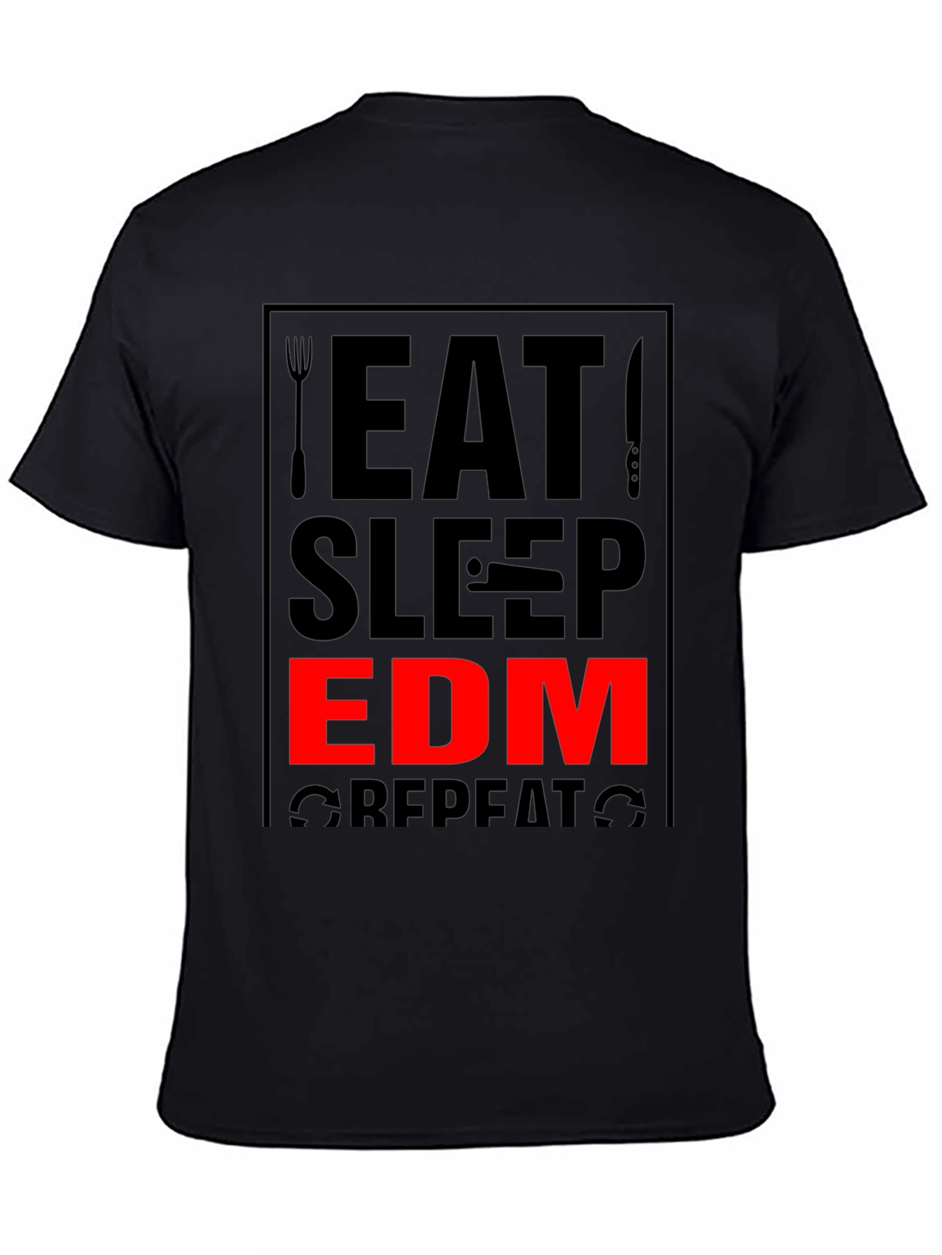 Eat Sleep EDM Repeat Black Graphic Tee