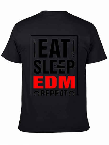 Eat Sleep EDM Repeat Black Graphic Tee
