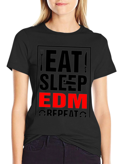 Eat Sleep EDM Repeat Black Graphic Tee