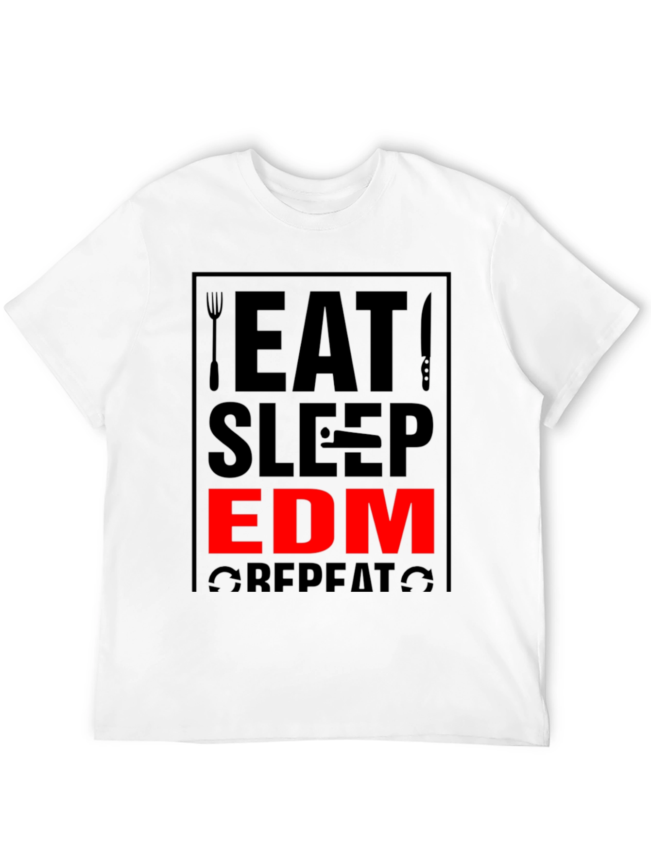 Eat Sleep EDM Repeat Black Graphic Tee