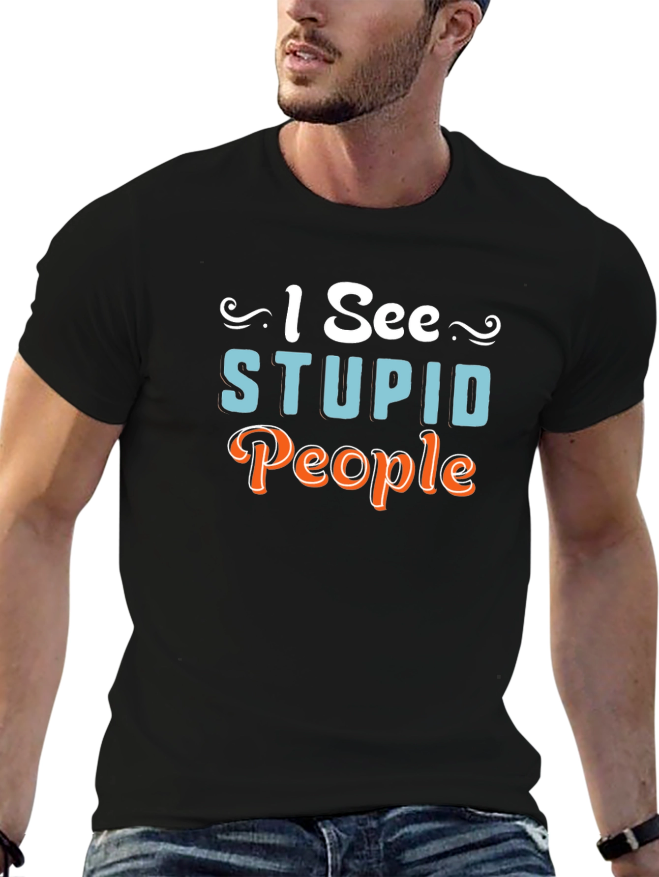 I See Stupid People Graphic Novelty T-Shirt